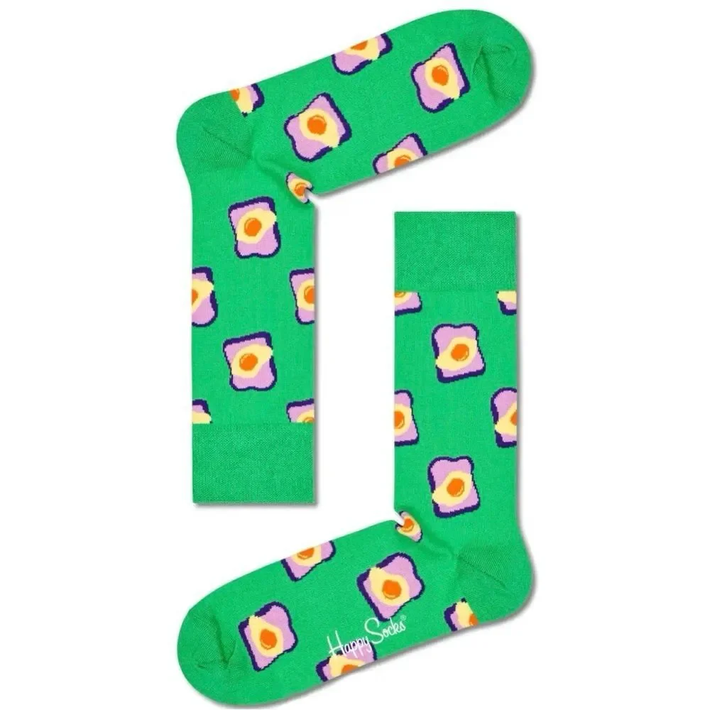 🆕 2 Pair Eggs Avocado Toast Socks & New York City Skyline Graphic Novelty Socks